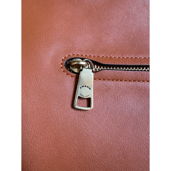 Coach Soft Tabby Hobo Bag Colorblock Brass/Canyon Rust Smooth Leather C6660 - Picture 12 of 16